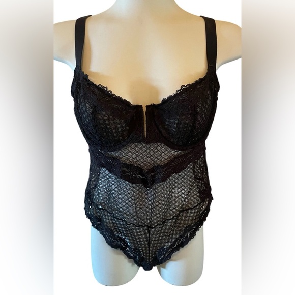 Auden Other - Auden Black Lace Bra Bodysuit